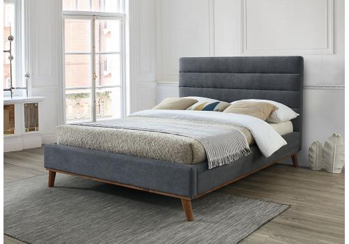 5ft King Size Mayfair Dark Grey Soft Velvet Fabric Upholstered Bed Frame 1